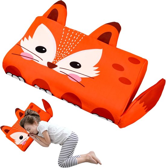 Kinderkussen van traagschuim, wiegkussen, kussenhoes inbegrepen, kinderkussen, kindernapkussen, unisex voor jongens en meisjes (Fox)