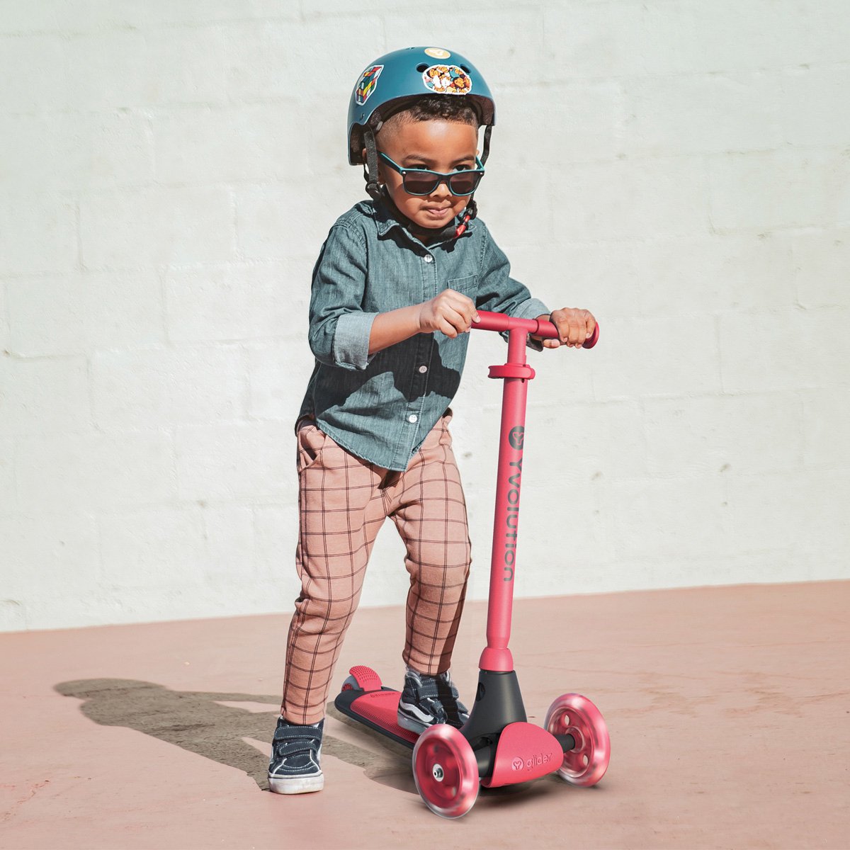 Yvolution - Yglider Kiwi - Rood - Kinderstep met led wielen