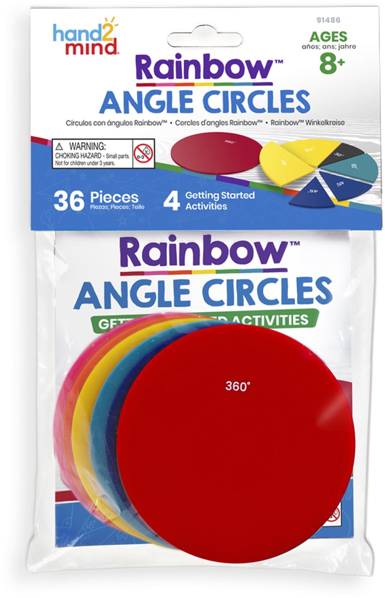 Learning Resources educatief speelgoed rainbow angle circles 36 stuks plastic. - 3+