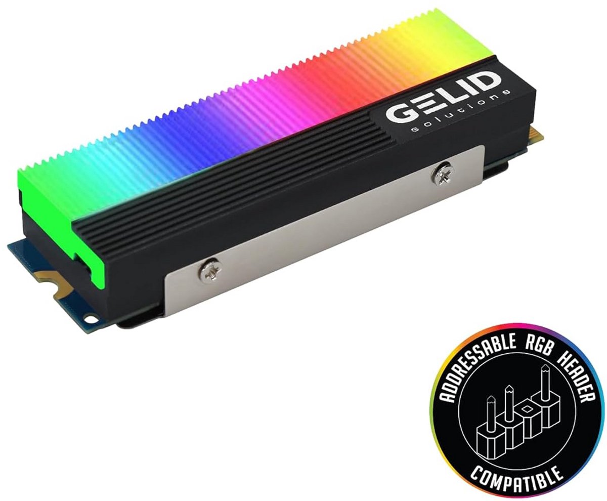 M.2 SSD Koeler 2280 met ARGB Verlichting - Efficiënte Aluminium Heatsink