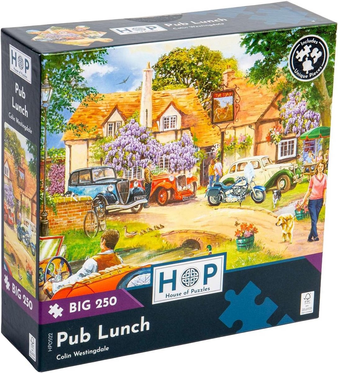 Grote Legpuzzel 250 Stukjes - Pub Lunch Thema - Unieke Puzzelstukken