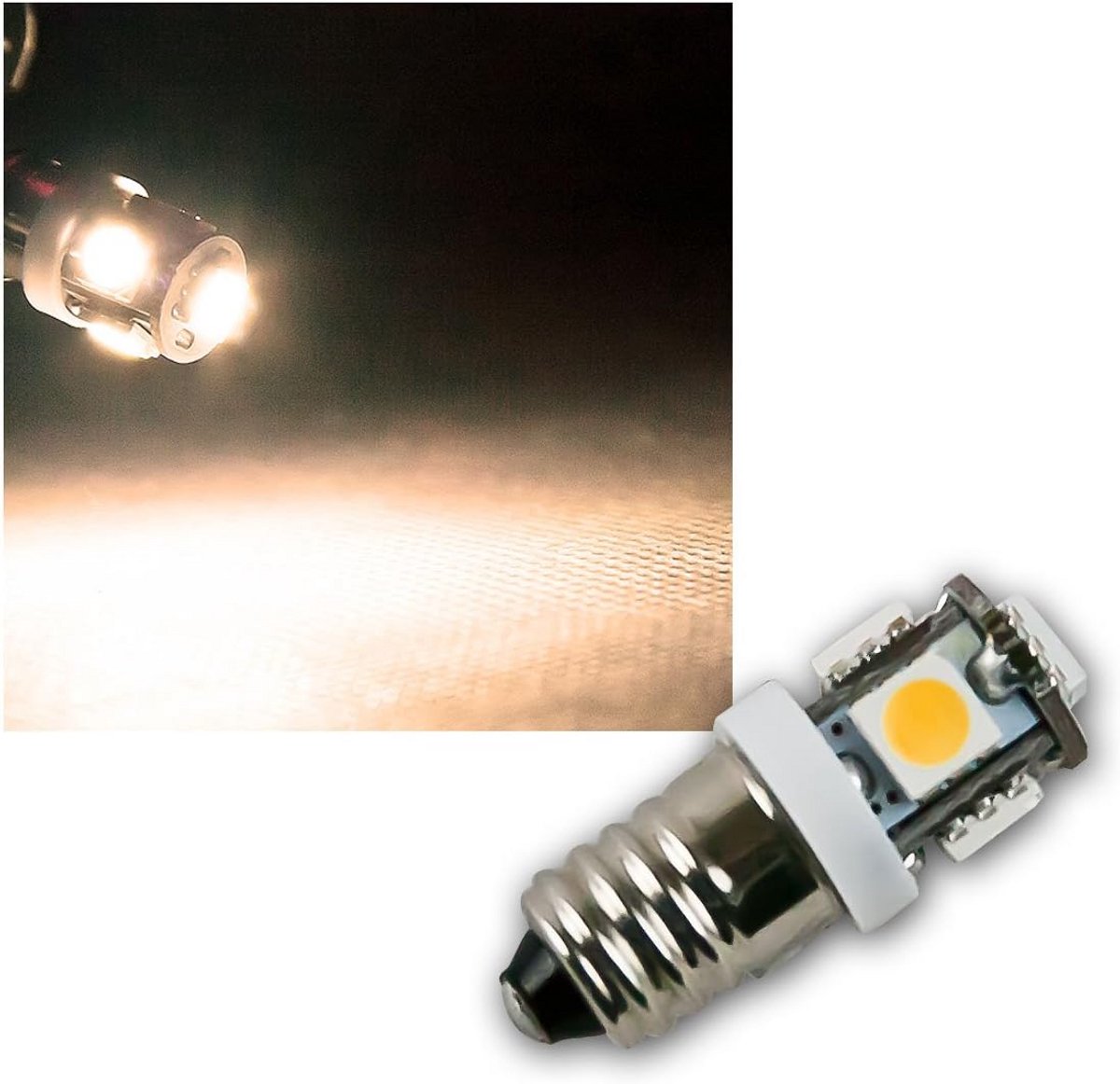 10 Stuks E10 LED Lampjes 12V DC Warm Wit voor Zaklamp en Apparaten