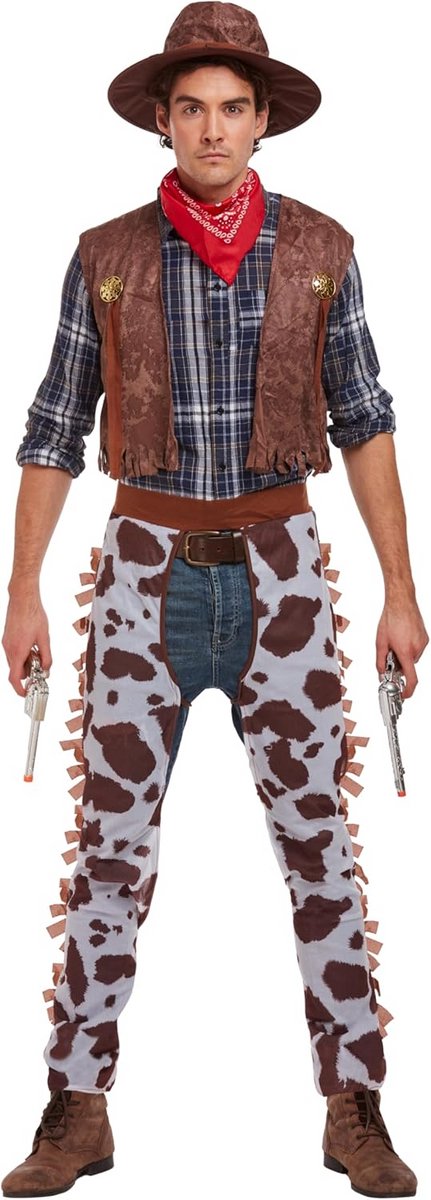 Uitgebreid Cowboy Kostuum voor Heren - Feestelijk Western Verkleedpak
