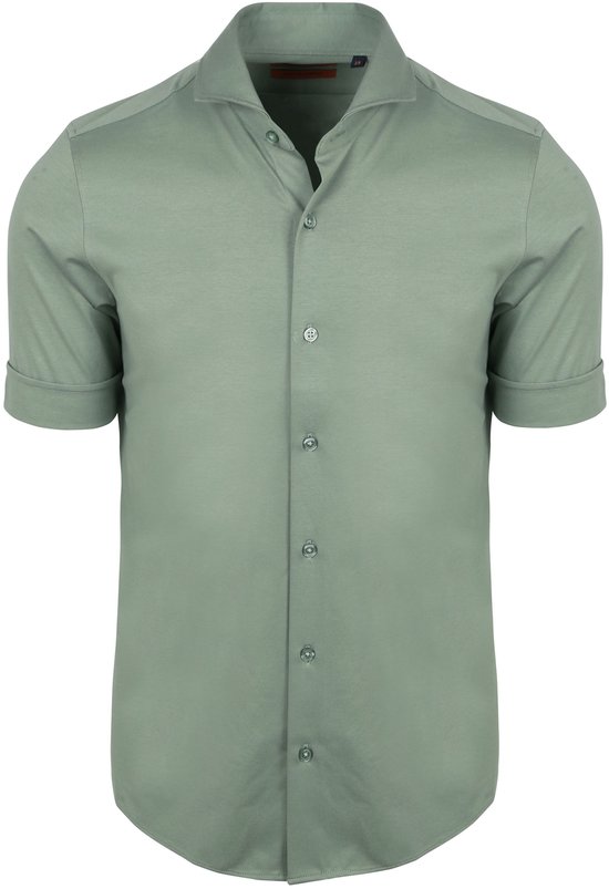 Suitable Shortsleeve Sorona Overhemd Erik Groen - Maat 40 - Heren - Overhemden Formeel