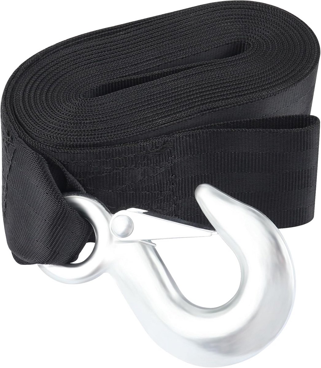 Heavy Duty Sleepriem 5 cm x 6 Meter met Trekhaak voor Auto Berging en Noodherstel