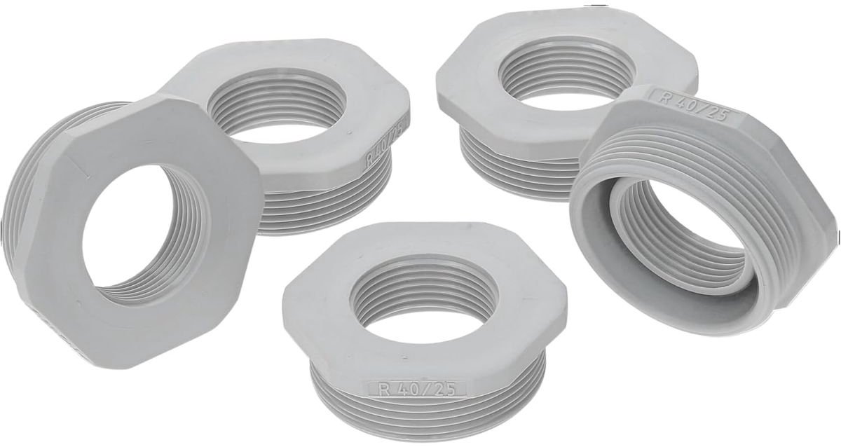 5 stuks Kalitec G6402500 verloopstuk M40/M25 kunststof lichtgrijs