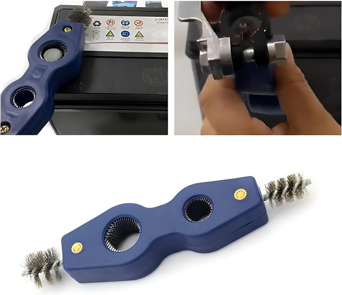 Reinigingsborstel voor Accu en Accuklemmen 4-in-1 Universeel