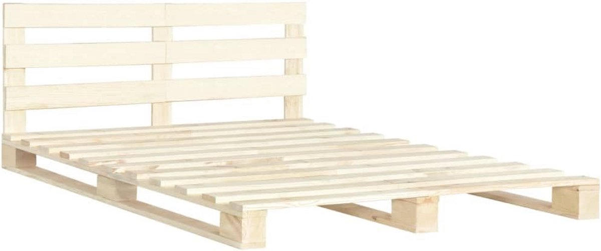 Tweepersoons Bedframe van Massief Grenenhout Palletstijl 180x200 cm