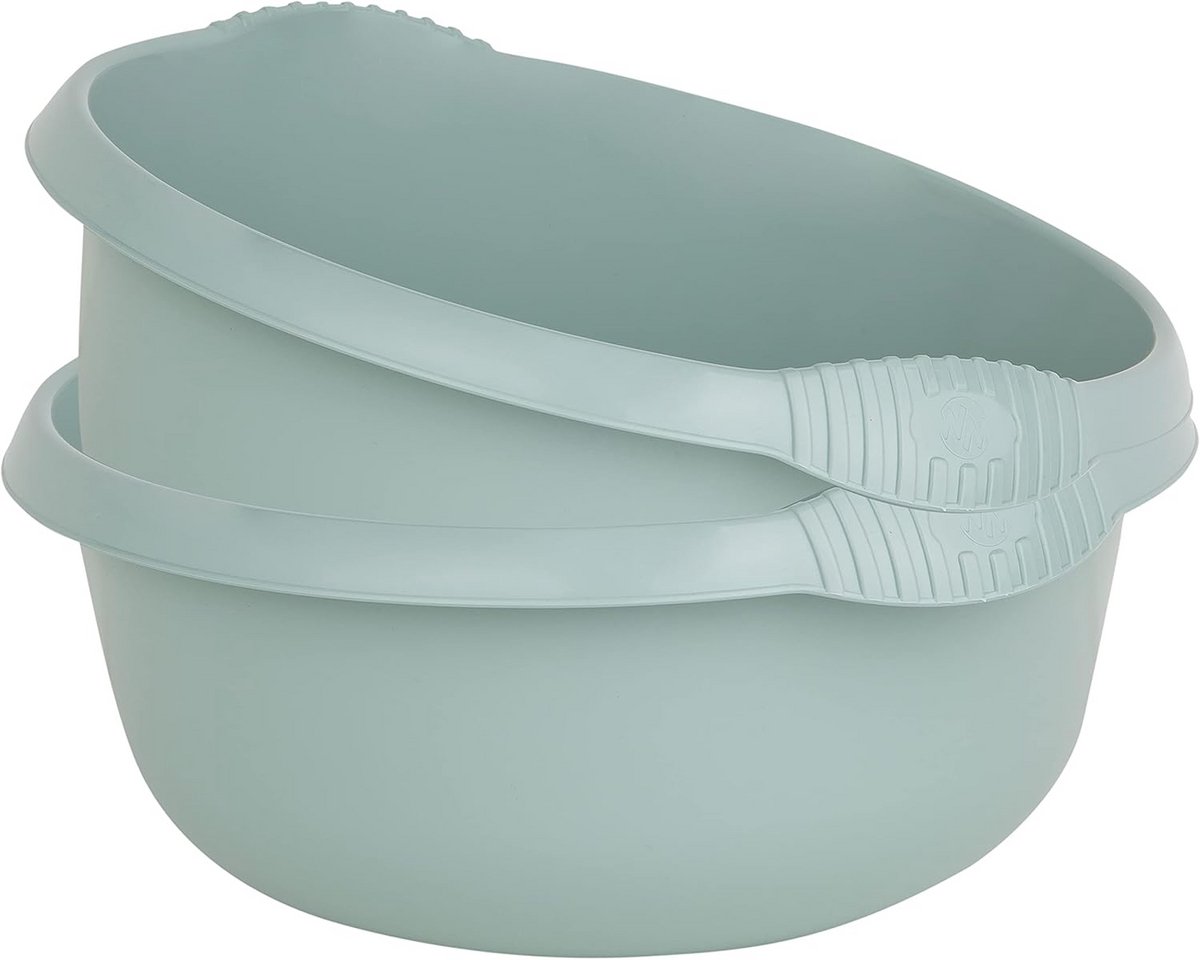 Set van 2 Ronde Kunststof Kommensen Groen - 7 Liter en 32 cm Doorsnee