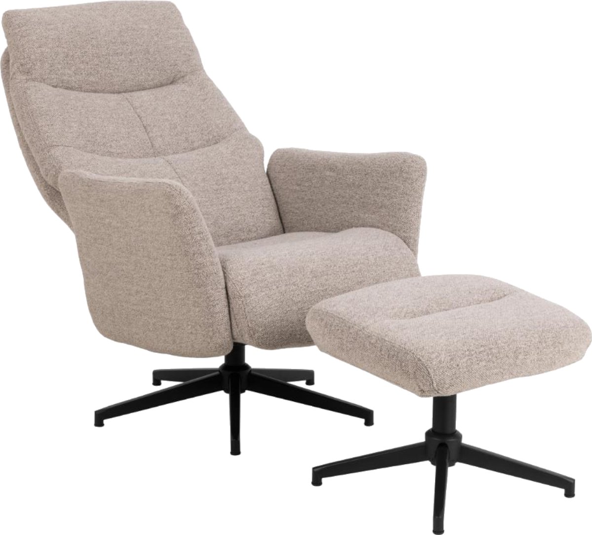 Giga Living Relaxfauteuil Lovik - Beige Incl. Voetenbankje - 83x75x112cm