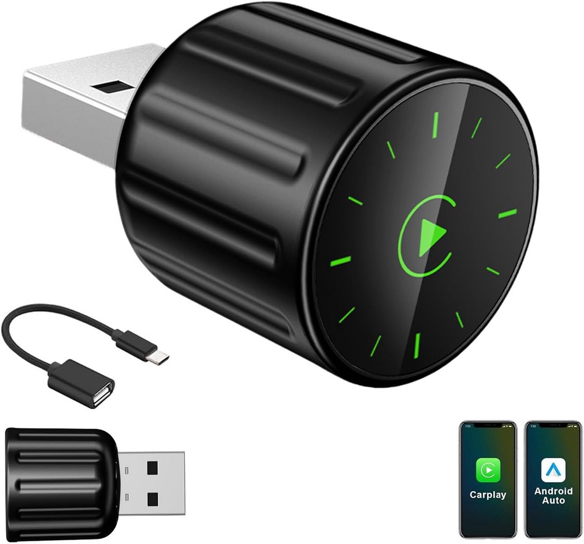 Draadloze Adapter voor CarPlay en Android Auto - Plug en Play Conversie