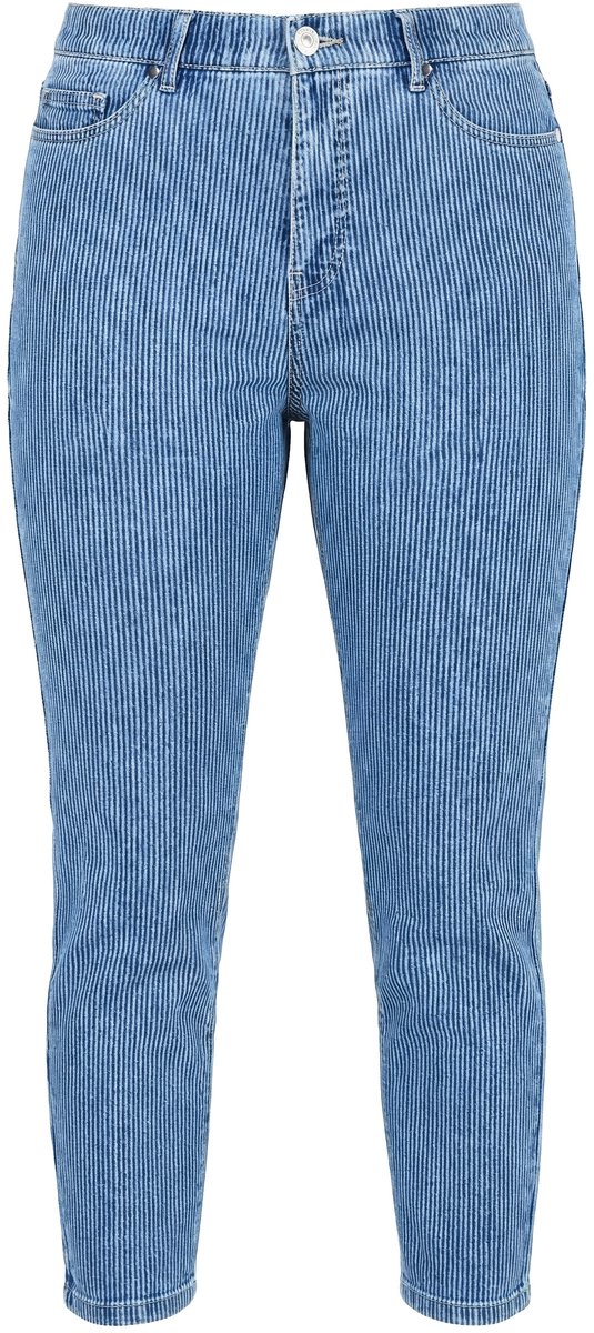 Studio Untold - Dames - Mom jeans Mom Shape 5-pocket strepen - Blauw denim - Maat 52