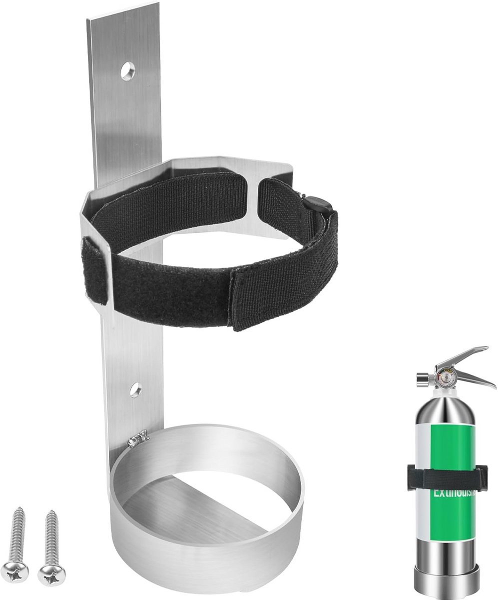 Brandblusser Beugel RVS Muurmontage Heavy Duty met Schroeven