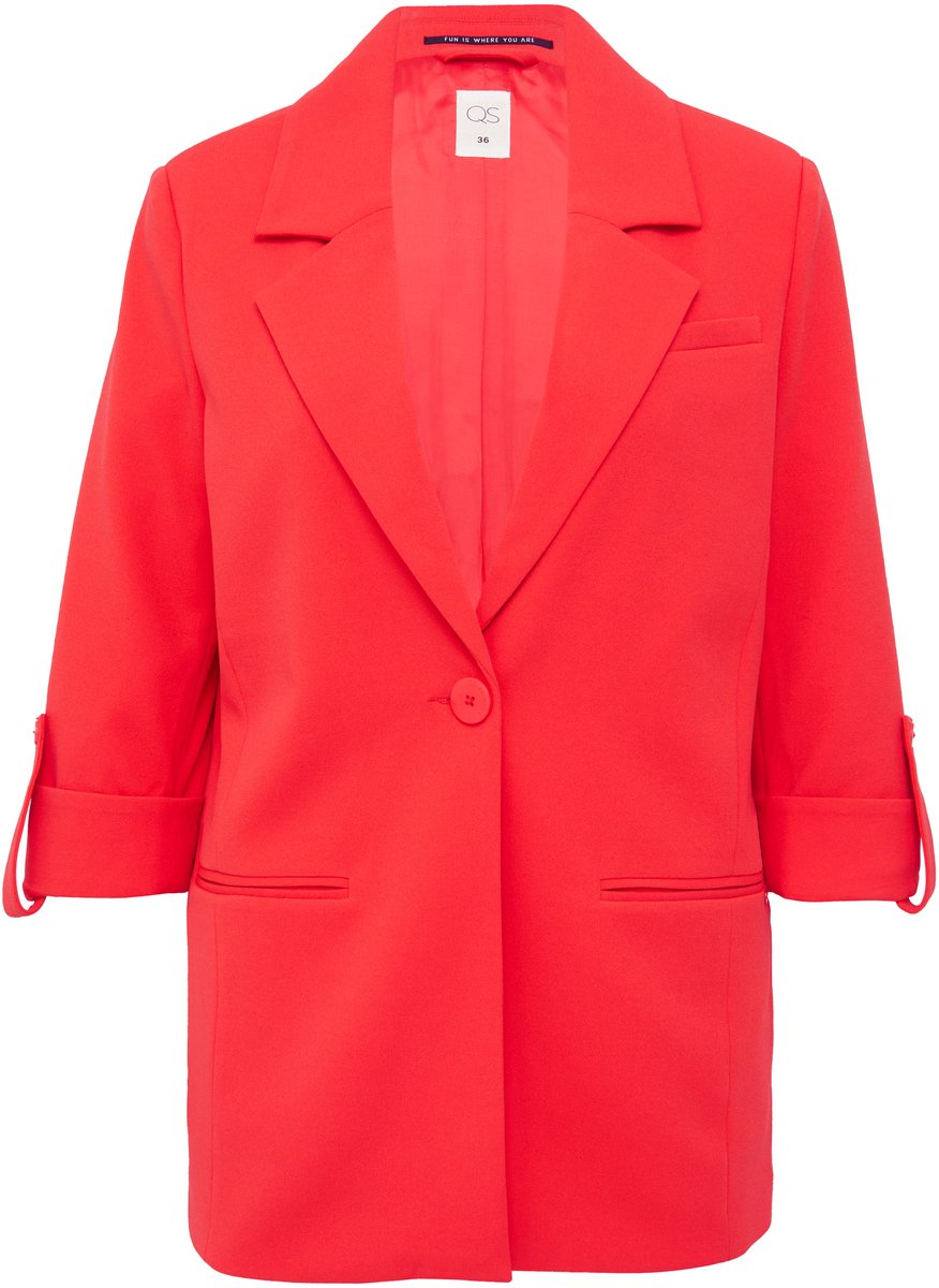 Interlock blazer met oprolbare mouwen