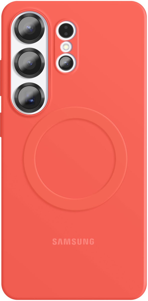 Samsung Galaxy S26 Ultra Hoesje - Silicone Magnet Case - Koraalrood