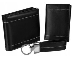 4U Cavaldi UNIW - Cadeauset - Leren Portemonnee - Kaartetui - Sleutelhanger