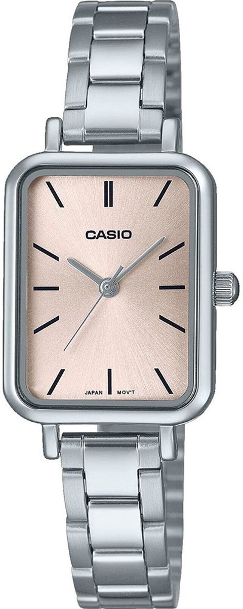 Casio LTP-V009D-4E - Dameshorloge - Roestvrij Staal - 30M Waterdicht - Roze Wijzerplaat
