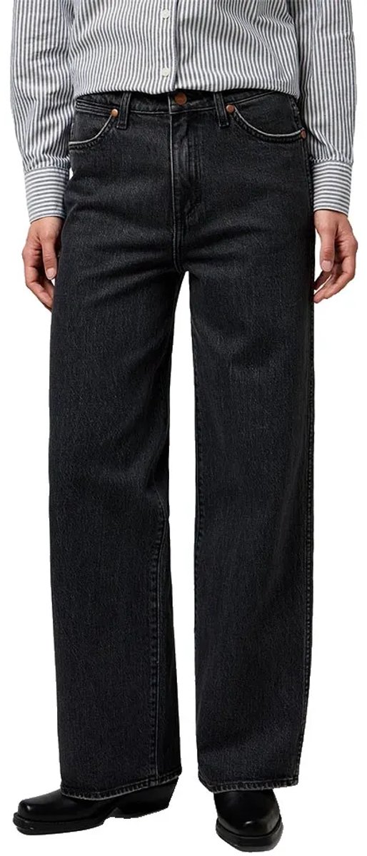 Wrangler 112371182 Straight Loose Fit Spijkerbroek 28 30 Vrouw Zwart