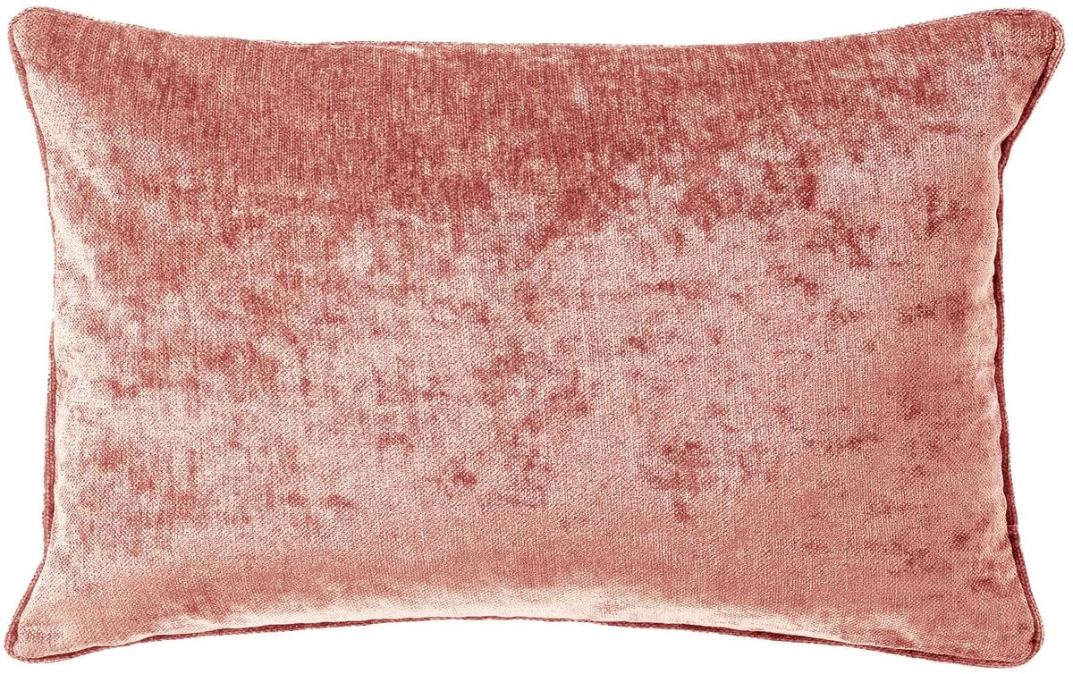 Dutch Decor LEWY - sierkussen 30x50 cm - glansvelours - Old Rose - roze - Inclusief binnenkussen - Luxe kussens voor woonkamer & bank Oud roze