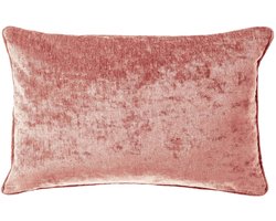 Dutch Decor LEWY - sierkussen 30x50 cm - glansvelours - Old Rose - roze - Inclusief binnenkussen - Luxe kussens voor woonkamer & bank