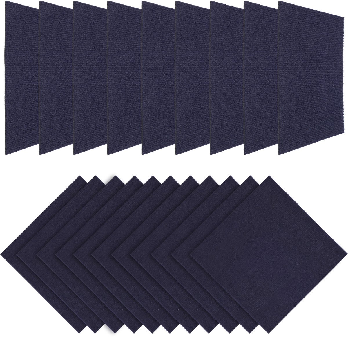 100 Stuks Zelfklevende Vloertegels 30x30 cm - Donkerblauw Tapijttegel voor Hoge Belasting | Slipvast & Onderhoudsvriendelijk voor Slaapkamer, Hotel en Winkelcentrum,Donkerblauw