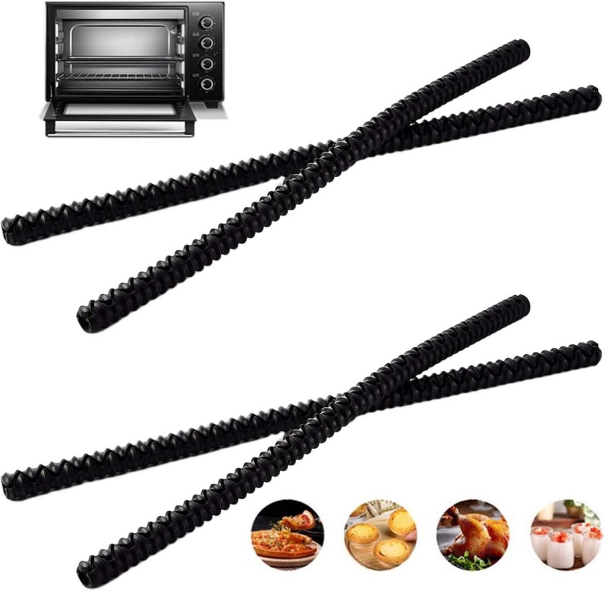 Hittebestendige Ovenstrips - Hittebestendige Bescherming voor Ovenroosters, 4 Stuks