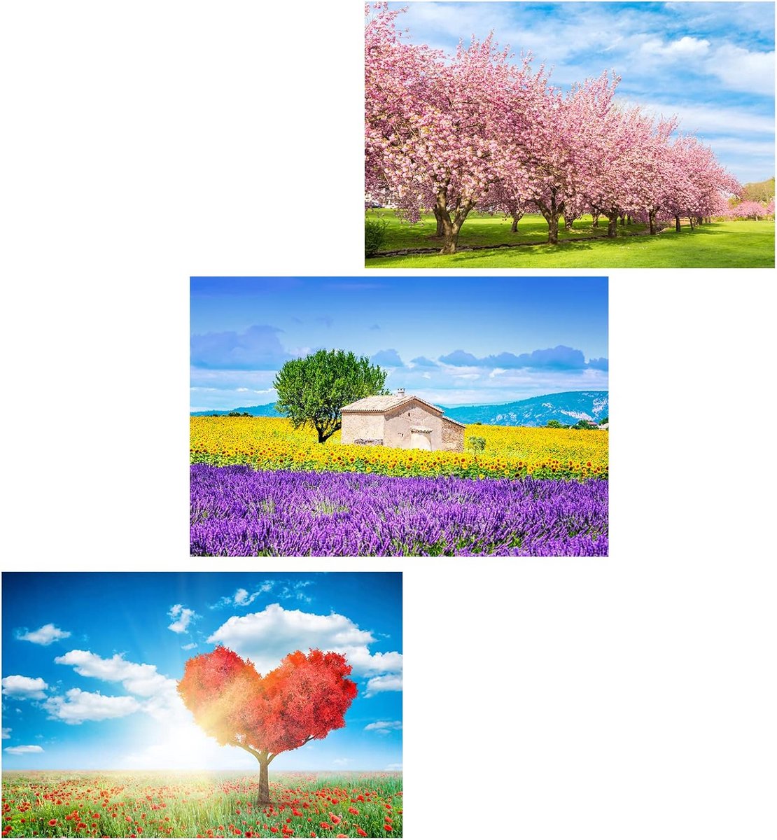 Set van 3 Mini Jigsaw Puzzels 150 Stuks voor Volwassenen, Klein Formaat 15x10 cm