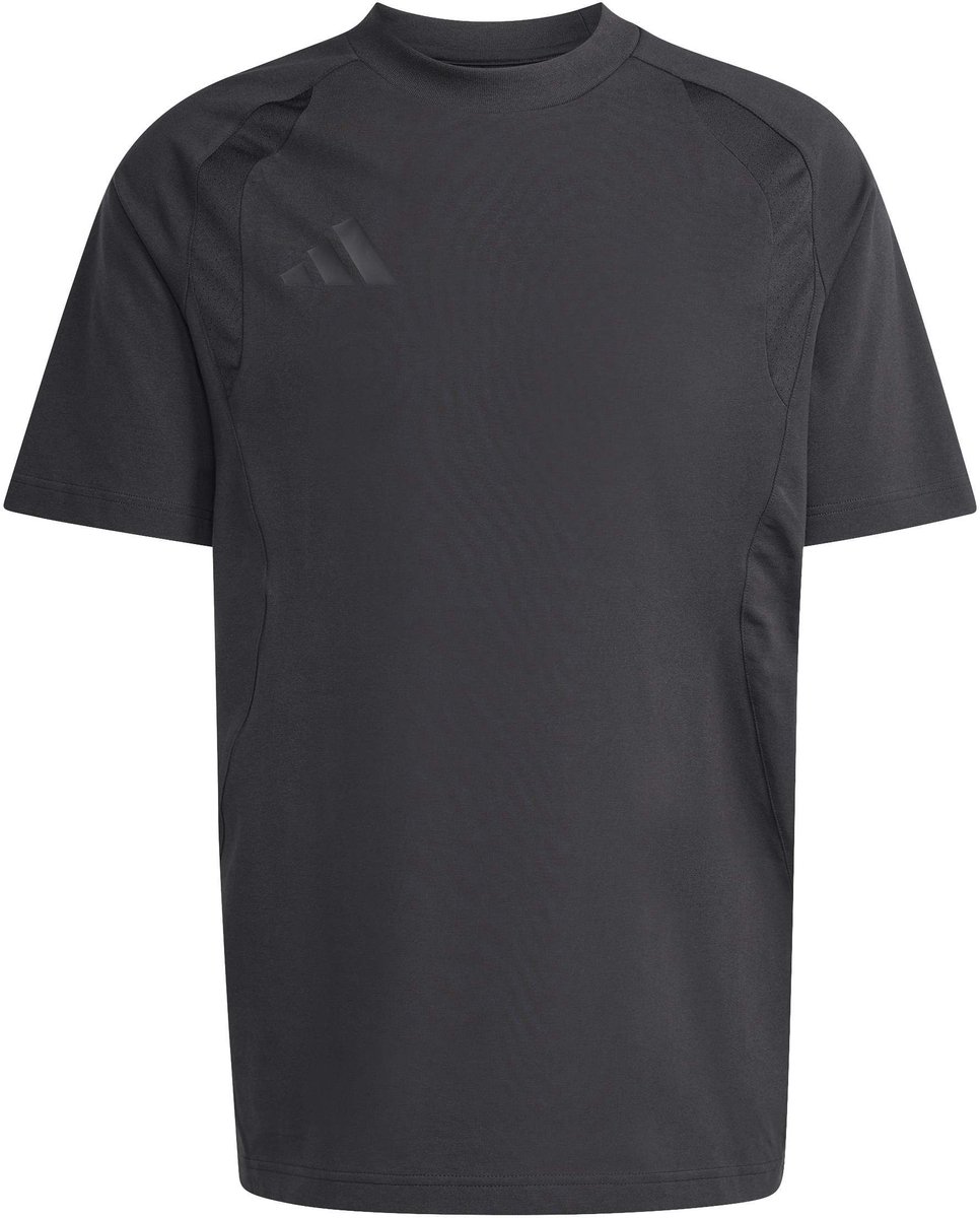 ADIDAS - tt tee - T-shirt voetbal train km here - Zwart