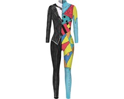 Dames Skelet Jumpsuit voor Halloween en Carnaval - Spooky Cosplay Bodysuit
