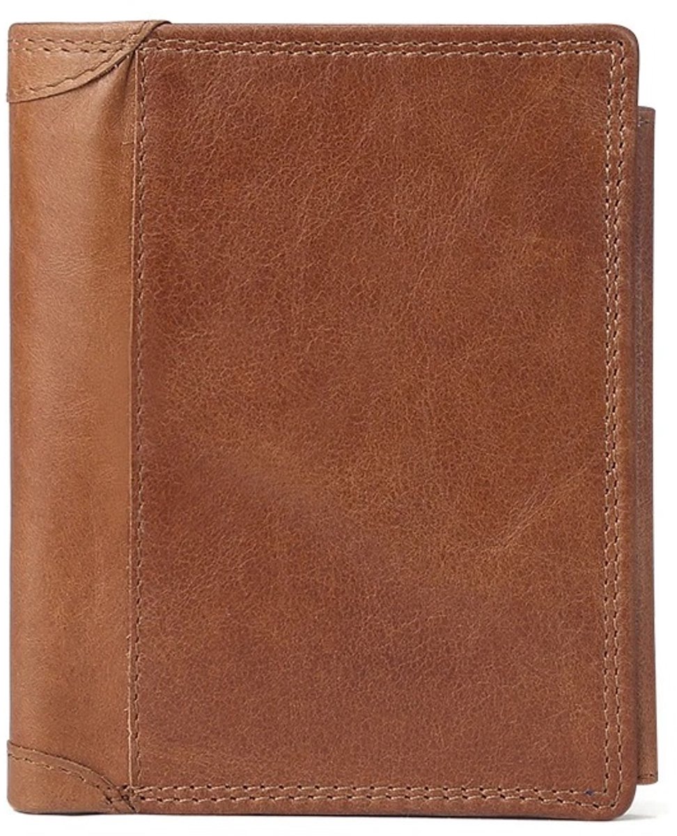 WiseGoods Premium Heren Portemonnee Leer Met RFID Bescherming - Billfold Portemonnees Voor 11 Pasjes - Accessoires - Vintage Bruin