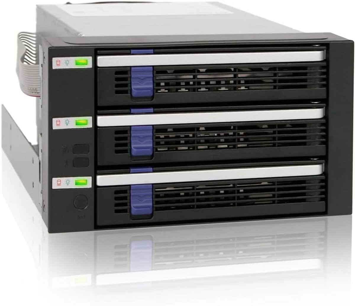 Hot Swap Wisselframe voor 3x 2,5/3,5 inch SSD/HDD in 2x 5,25 inch Bay