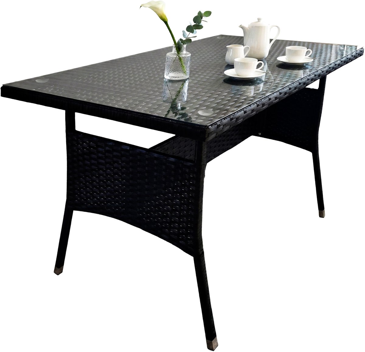 Tuintafel - 100x70x60 cm - zwart