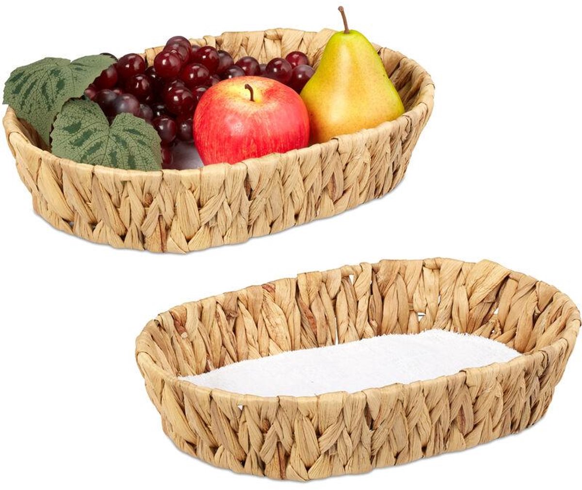 Fruitmand - Waterhyacint - Bohemian Stijl - Set van 2 - Eetkamer & Keuken - Natuurlijk