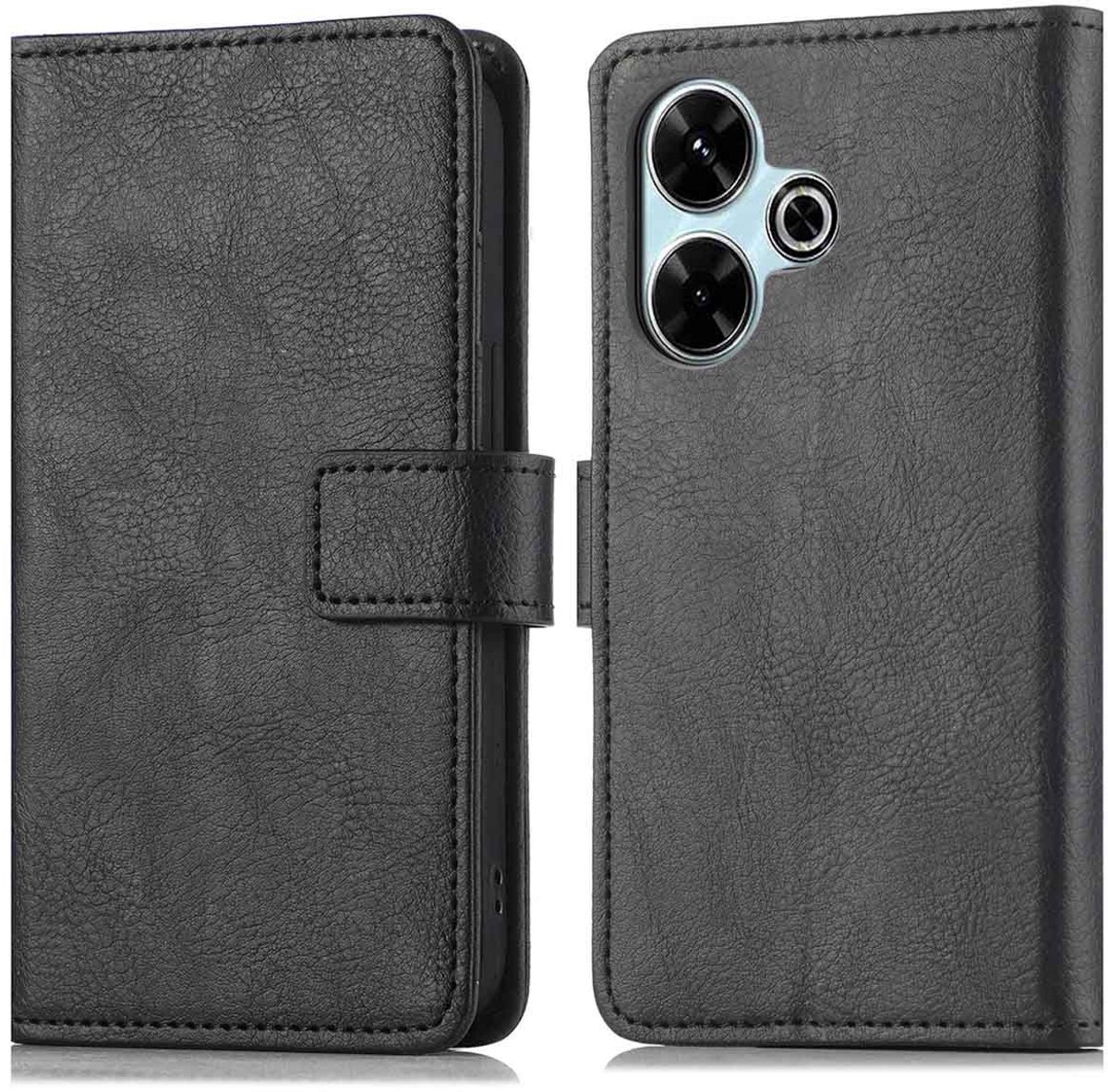 imoshion Hoesje - Geschikt voor Xiaomi Redmi 13 (4G) - Luxe Bookcase - Zwart