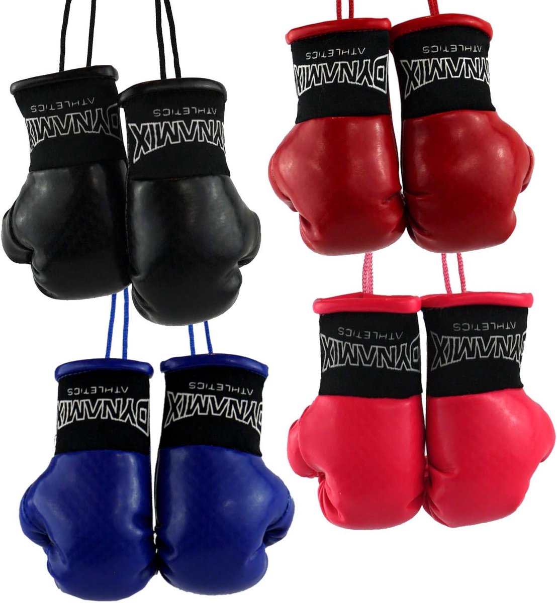 Mini bokshandschoenen voor autospiegel – PU decoratiehanger 9 cm – Carbon-look