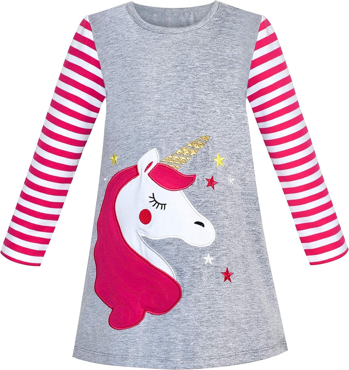 Kerst Jurk Meisjes Lange Mouwen Sneeuwpop Feestelijk Kleding 5-12 Jaar