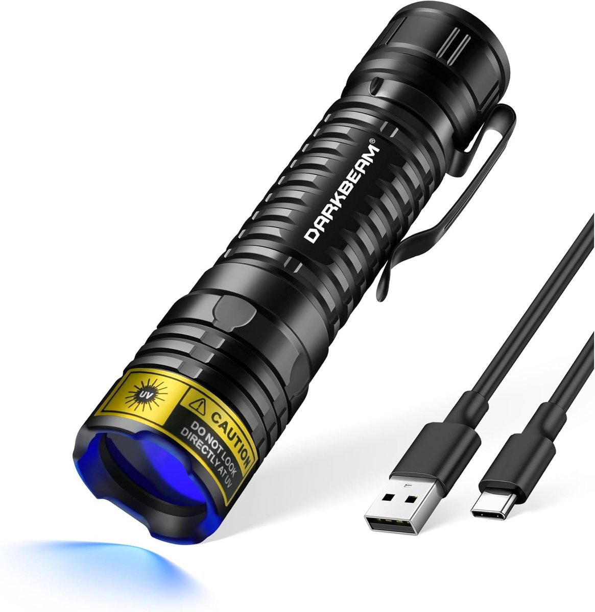 UV-zaklamp 395nm - USB-oplaadbare zwarte lichtlantaarn voor urine detectie, mineralen en harsen