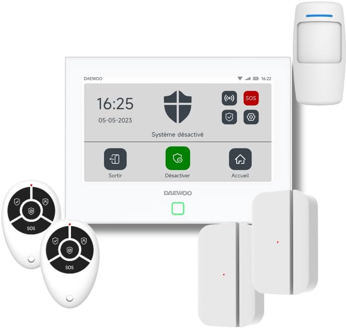 Alarmpakket 7 inch touchscreen centrale met diervriendelijke bewegingsmelder en afstandsbediening