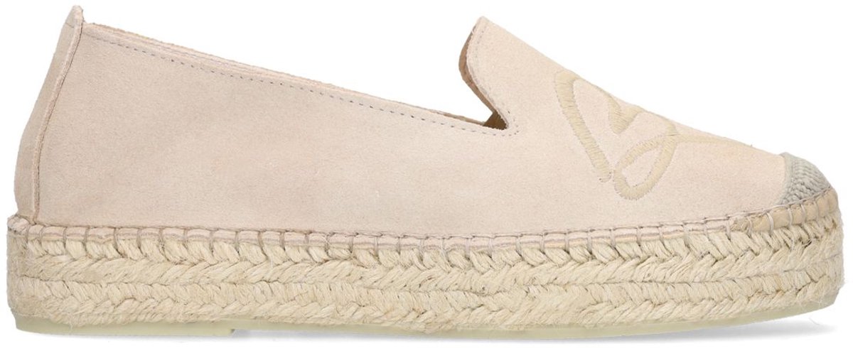 Manfield - Dames - Taupe suède espadrilles - Maat 41