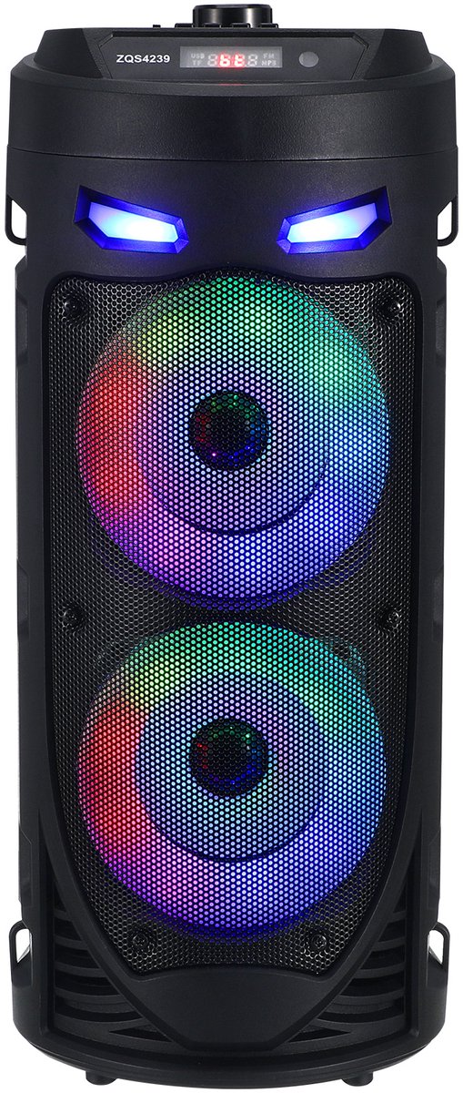 Draagbare Luidspreker met LED-verlichting – 16W Stereo Geluid – Bluetooth 5.0, Radio & Microfooningang – Waterresistent voor Buitengebruik