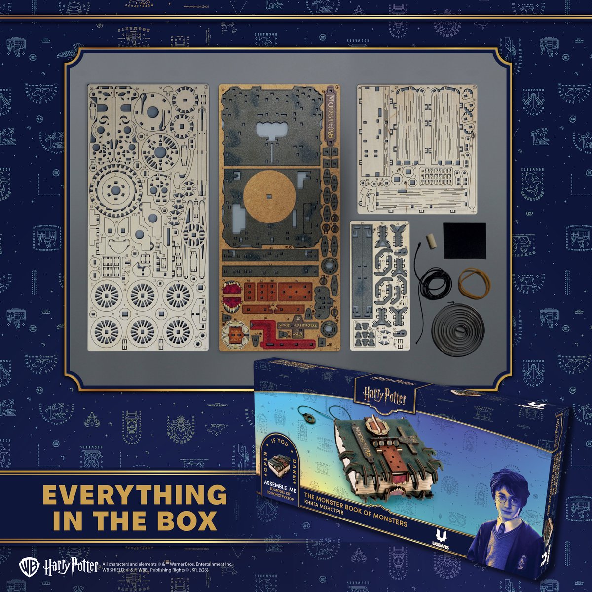 UGEARS 3D Modelbouw - The Monster Book Of Monsters™ - Harry Potter™ - Mechanisch Bouwpakket Hout - Educatief Speelgoed — afbeelding 11