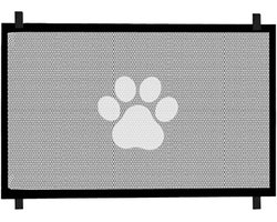 Opvouwbare huisdierenhek - Traphek voor huisdieren - Hek met deur en luchtdoorlatend gaas, zonder boren, flexibel huisdierenhek voor katten en honden binnenshuis, zorgt voor een veilige omheining in huis