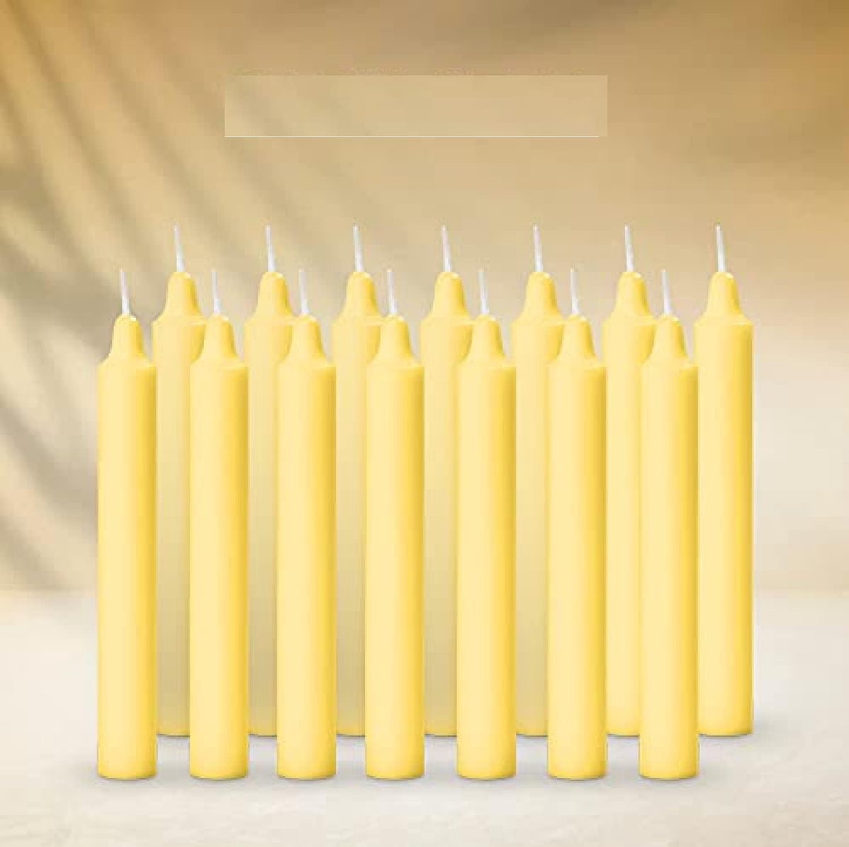 Pack van 14 stokkaarsen voor genezing, chakra en rituelen - 3-4 uur brandtijd - geel