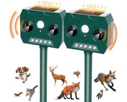Dierenverjager Tuinen - Ultrasoon Apparaat - Wilde Dieren Weren - Zonne-energie Aangedreven - 2 Stuks