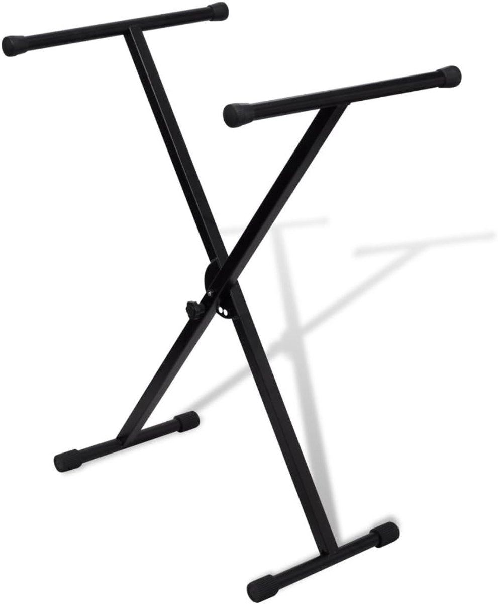 Verstelbare X-Frame Keyboard Standaard voor Muziekinstrumenten Staal Zwart