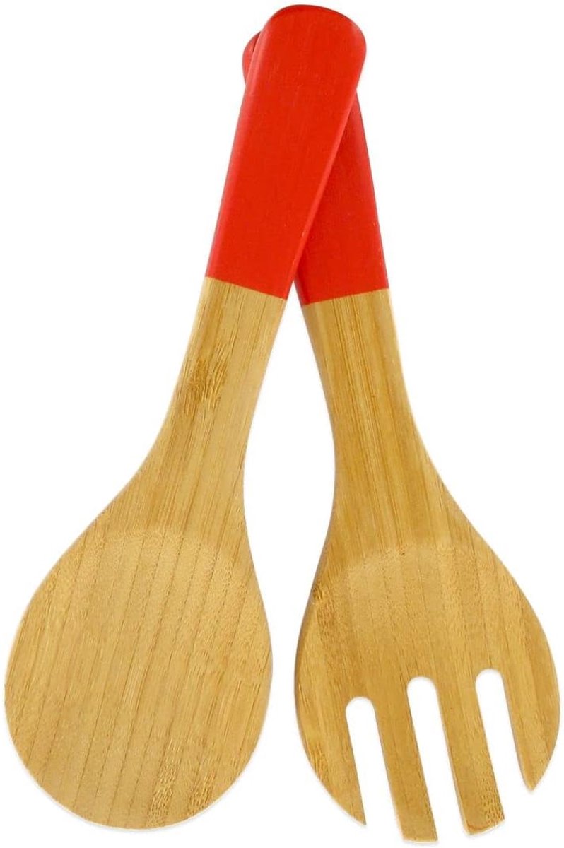 Duurzaam Saladebestek Set van Bamboe (Lepel en Vork) - 23 cm