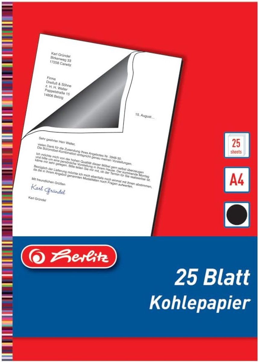 Carbonpapier A4 - Doorslagpapier voor Kopieën, 25 Vel