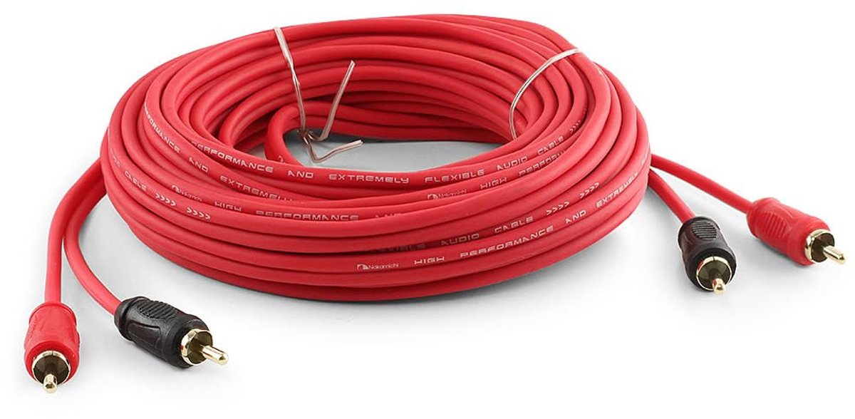 OFC Koper Audiokabel 2x RCA Tulp naar 2x Tulp Stereo Verbindingskabel voor Versterker en Speakers (8 meter)