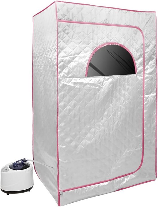 Draagbare Stoomsauna - Thuis Spa - Ontspanning en Detox - Inclusief Klapstoel - 100 x 80 x 170 cm - Zilverkleurig