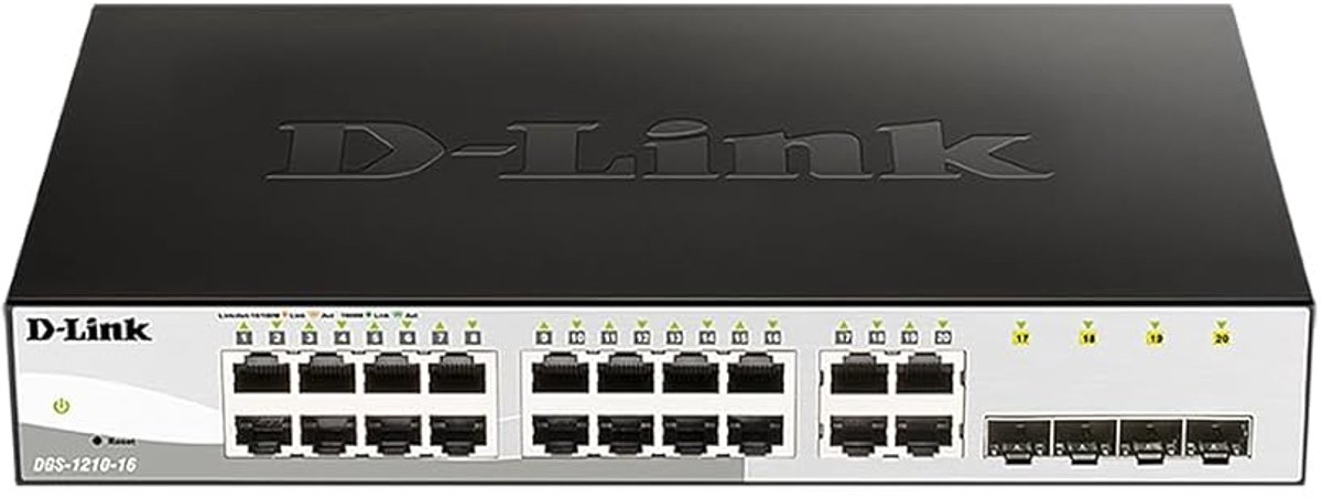 Smart Gigabit Switch met 12 Poorten en 4 SFP Slots voor Bedrijfsnetwerken